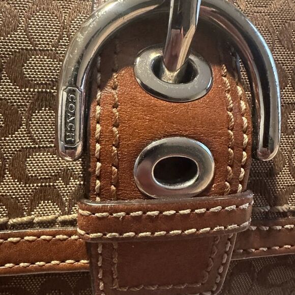 Coach Signature long  Tan and Brown Monogram Wallet - Picture 3 of 17